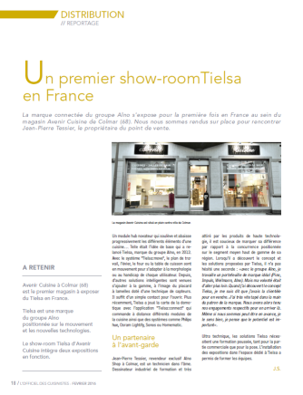 Article du magazine spécialisé l'officiel des cuisinistes présentant le magasin Avenir Cuisine