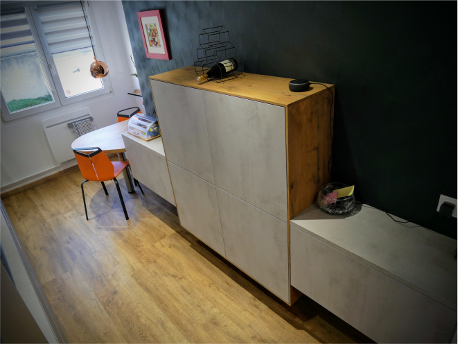 Meuble de rangement sur-mesure réalisé par Avenir Cuisine